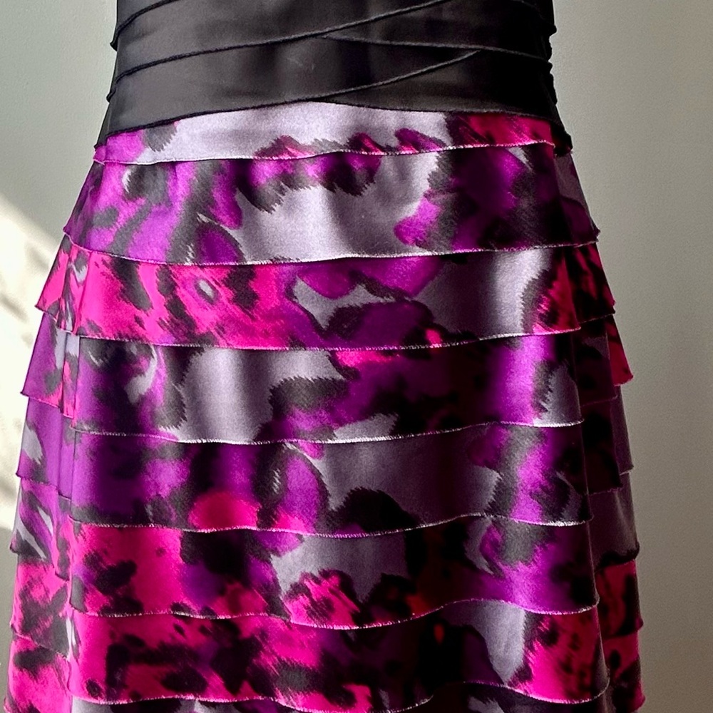 Elegant Black and Pink Tiered Skirt